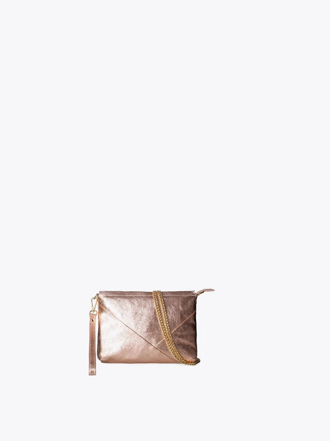 Metallic Leather Crossbody Bag for Evening Out