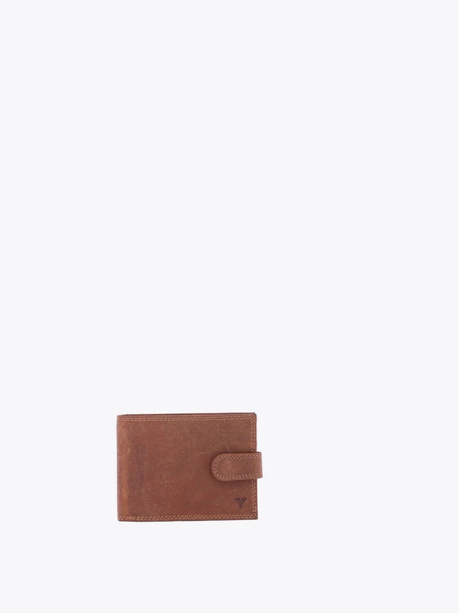Minimalist Leather Card Wallet with Strap Closure for Everyday Use