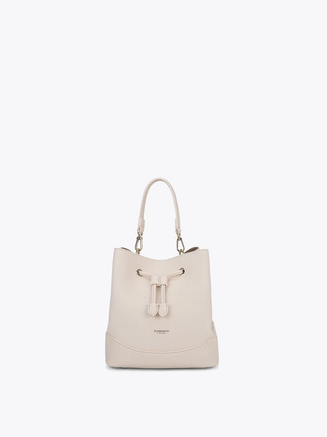 Minimalist Leather Bucket Bag Drawstring Closure Top Handle Everyday Use