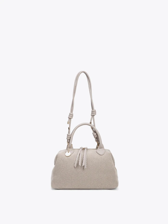 Woven Fabric Crossbody Dome Satchel Bag for Everyday Use