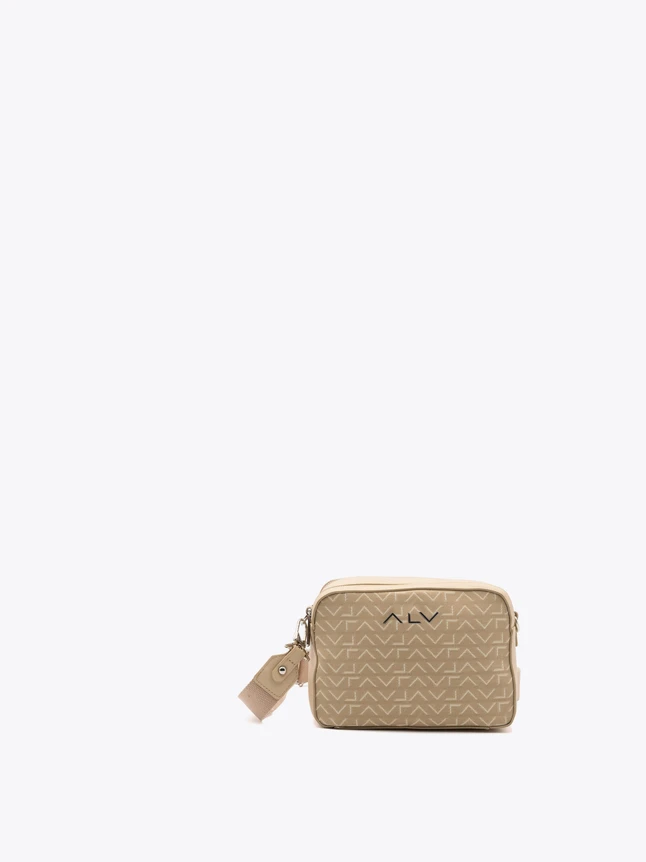 Boxy Mini Crossbody Bag Jacquard Textile with Detachable Strap for Daily Use