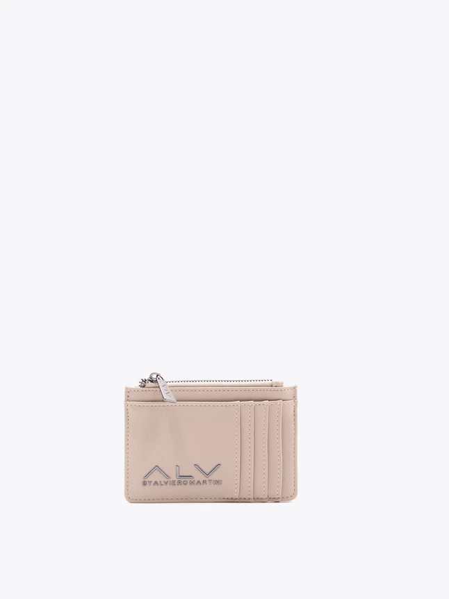 Minimalist Genuine Leather Card Wallet with Zip Pocket for Daily Utility