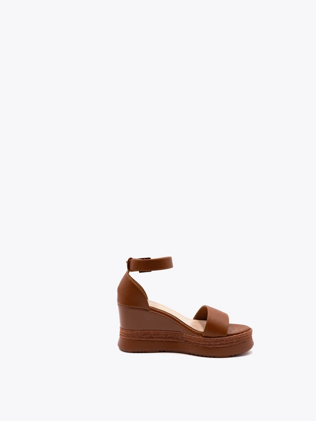 Leather Espadrille Wedge Sandal Ankle Strap for Everyday Wear