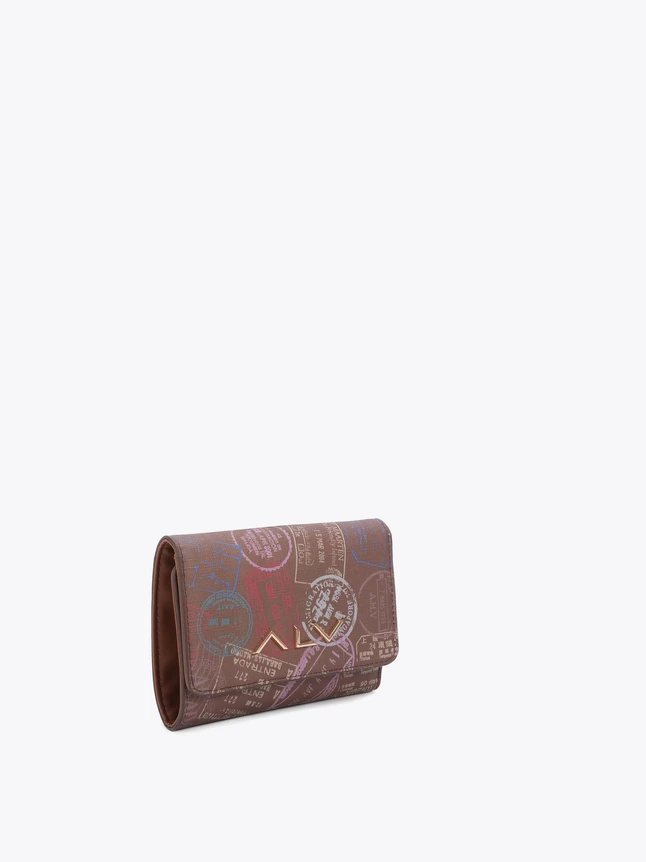 Leather Postmark Print Clutch Wallet for Everyday Use