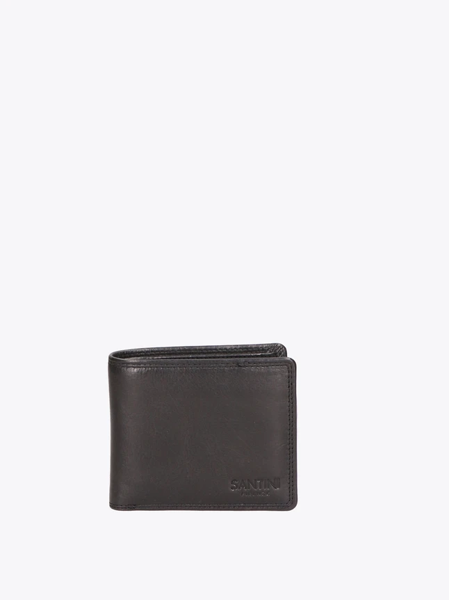Santini Leather Minimalist Compact Wallet Card Holder for Everyday Essentials