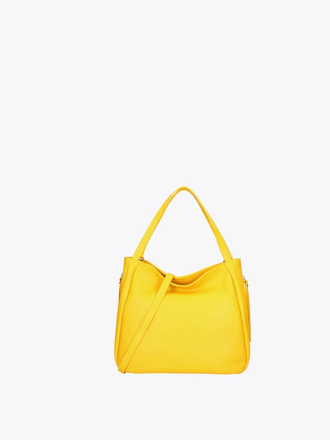 Leather Tote Bag With Top Handle And Crossbody Strap For Everyday Use