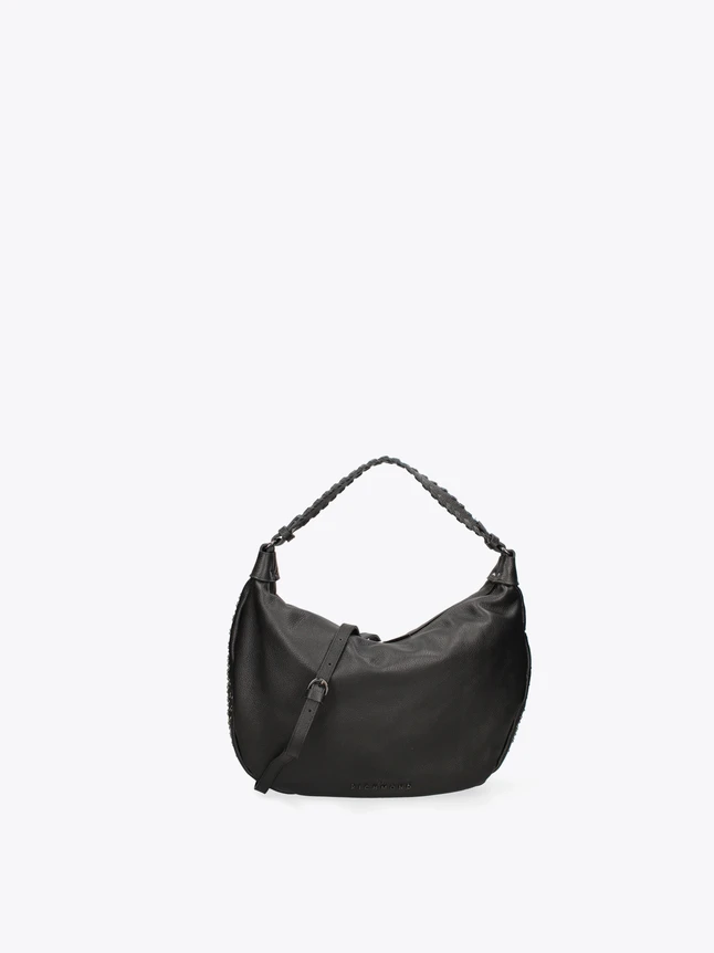 Leather Hobo Bag for Everyday Use with Braided Top Handle