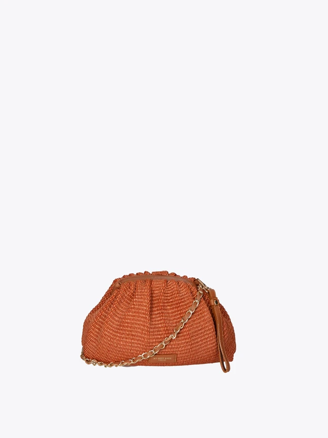 Textured Boucle Clutch Bag Chain Strap for Evening Events