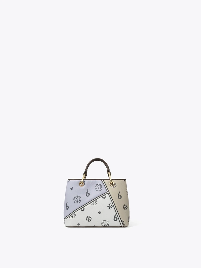 Chic Patchwork Pattern Vegan Leather Top Handle Satchel For Everyday Glamour