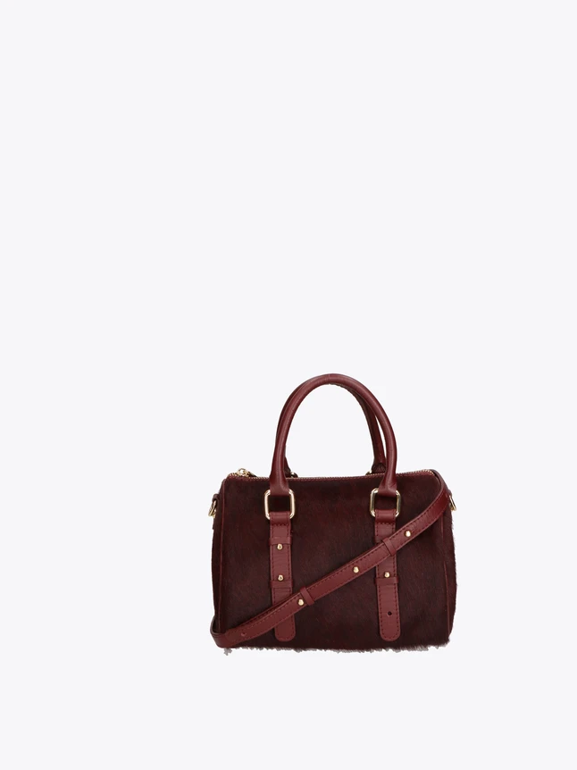 Satchel Bag in Suede with Top Handles And Adjustable Strap for Daily Use