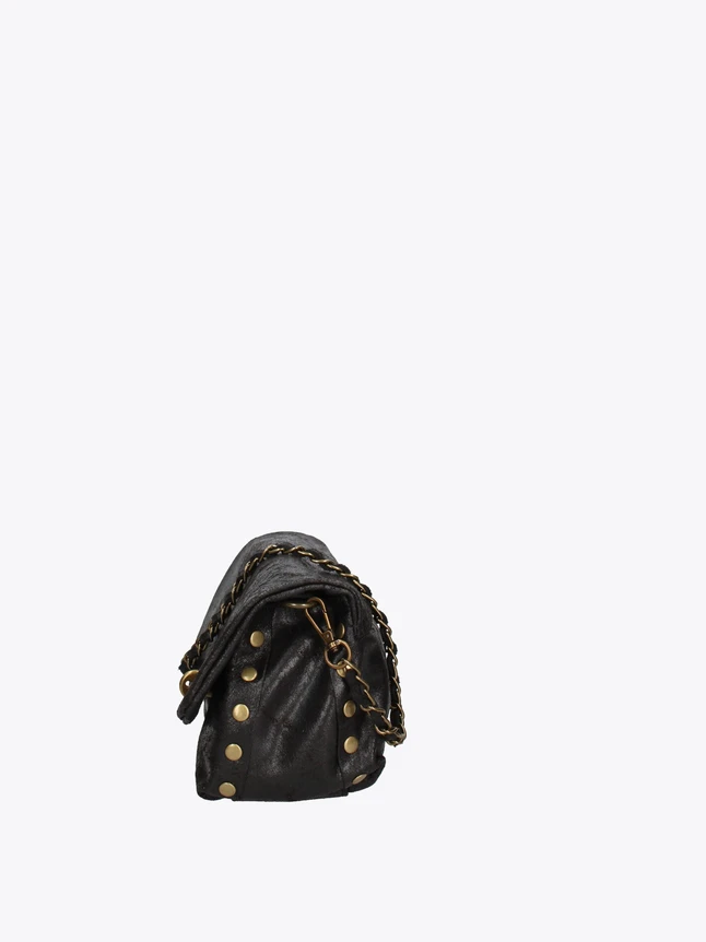 Luxury Leather Studded Crossbody Bag With Chain Strap For Chic Everyday