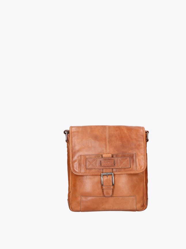 Leather Messenger Bag Flap Front Buckle Closure Crossbody for Daily Use