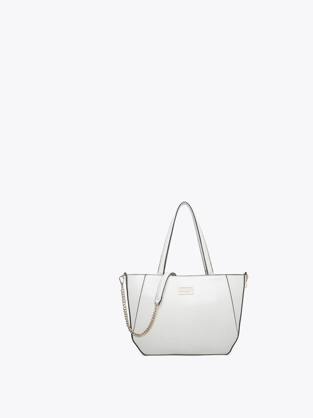 Minimalist Leather Tote Bag with Chain Strap for Everyday Use