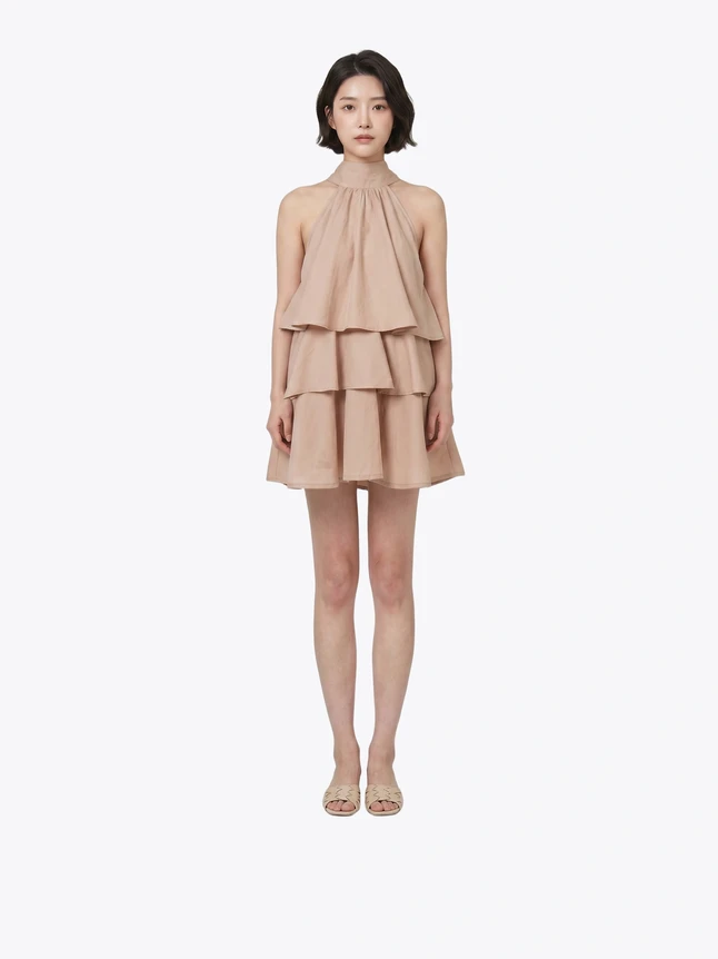 Women's Dress In Tencel For Work - Contemporary Design With Compact Shape