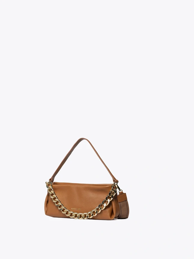 Slim Genuine Leather Shoulder Bag For Special Occasions - Minimalist Design