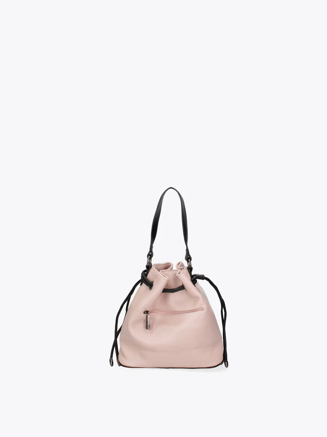 Bucket Bag Drawstring PU Leather Everyday Use Shoulder Bag