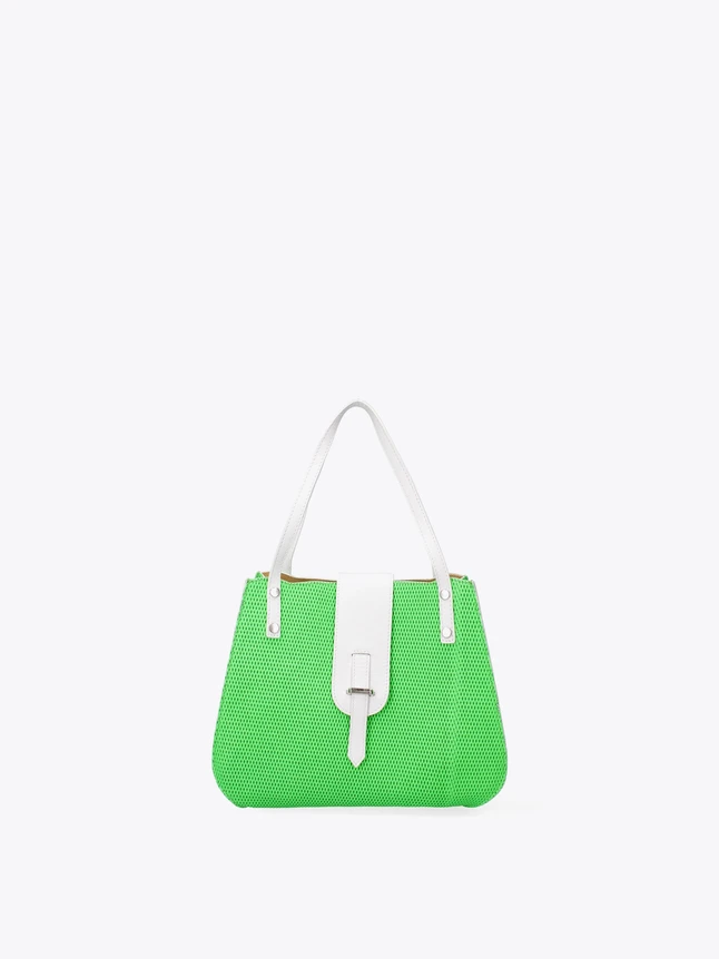 Perforated Leather Top Handle Satchel for Everyday Use