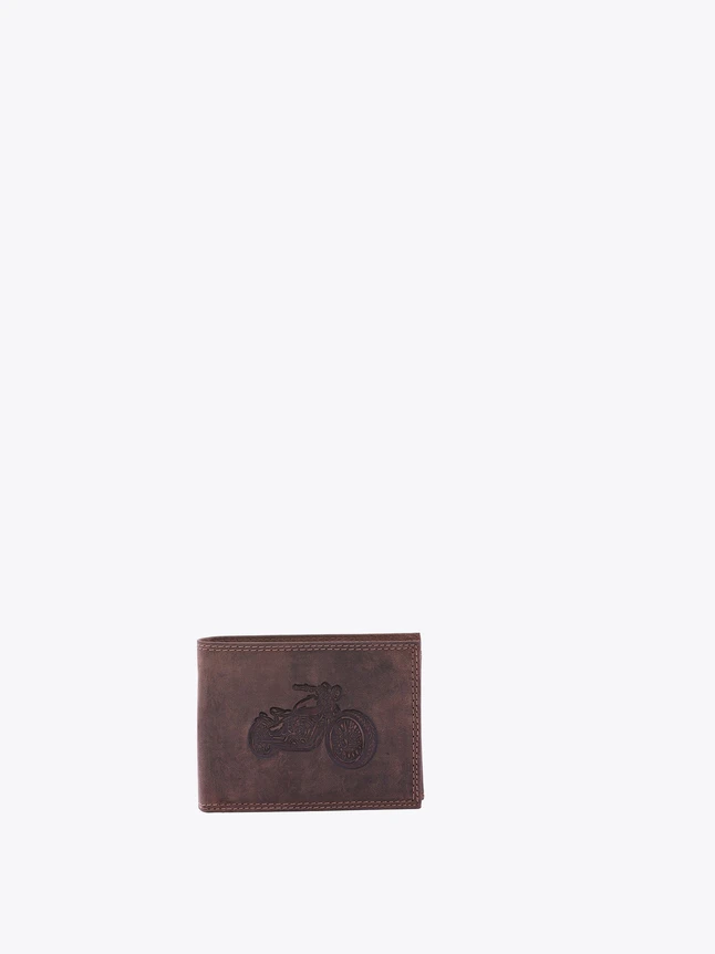 Leather Motorcycle Embossed Bifold Wallet for Everyday Carry