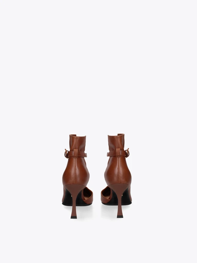 Modern Leather D'Orsay Pointed Toe Ankle Boot Stiletto Heel for Upscale Occasions