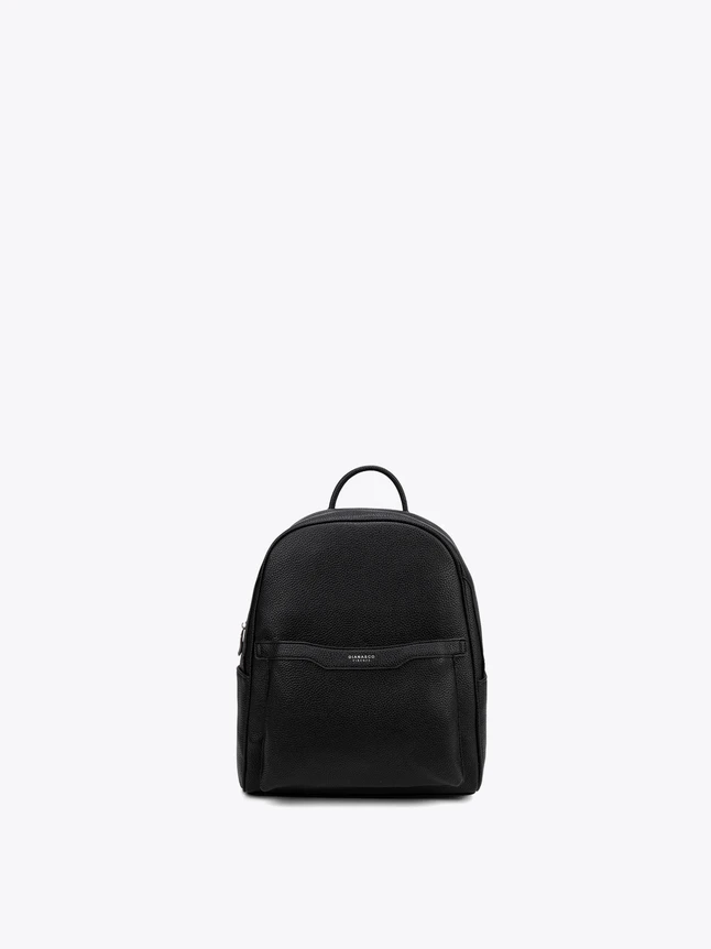 Elegant Pebbled Grain Leather Backpack Daily City Commuter