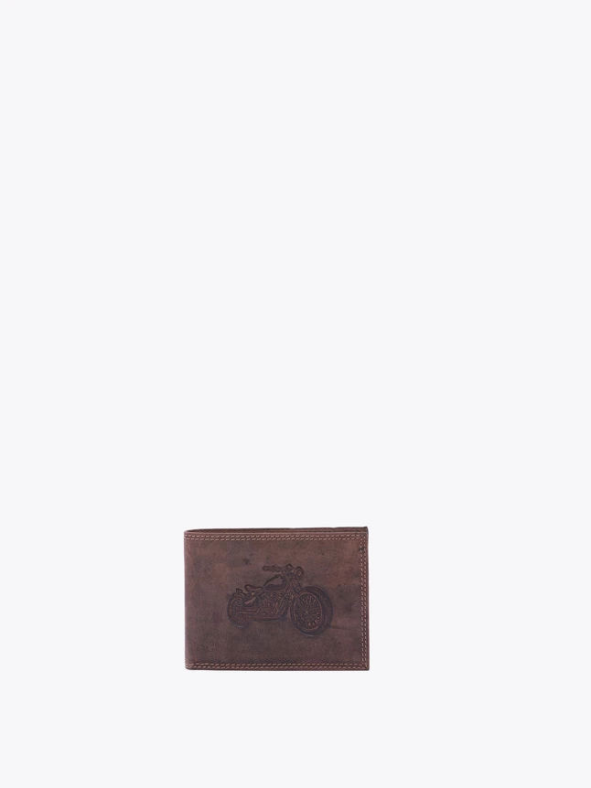 Premium Leather Card Wallet Motorcycle Embossed Everyday Carry