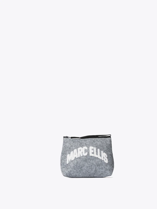 Chic Felt Logo Pouch Handbag for Versatile Daily Use