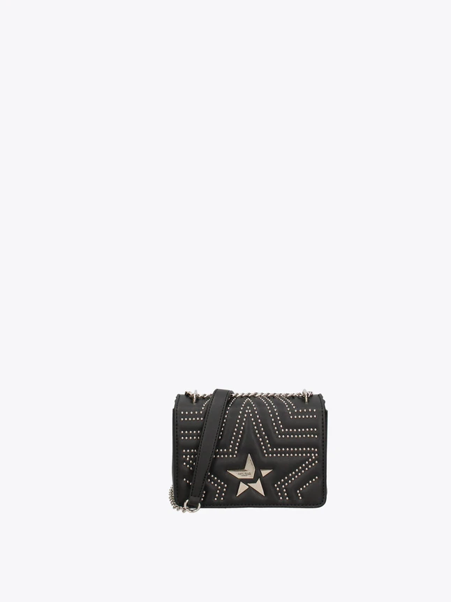 Studded Leather Chain Crossbody Bag with Star Embellishment for Evening Out