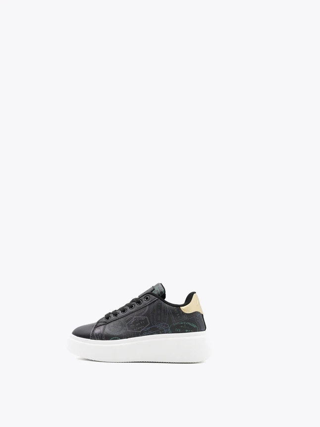 Leather Platform Sneaker Patterned for Casual Everyday Wear