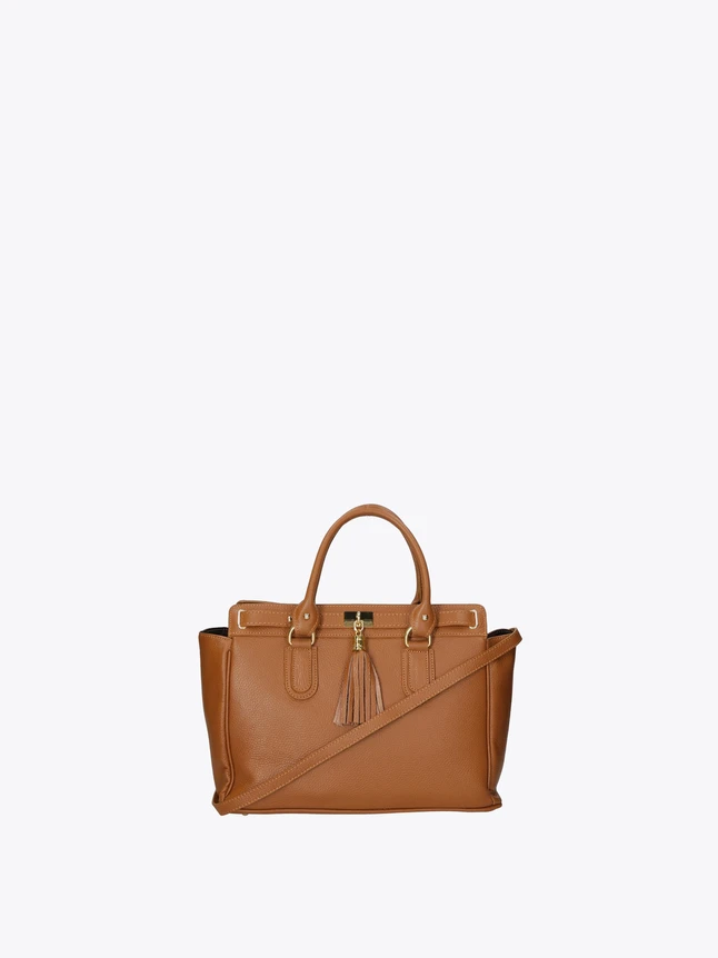 Top Handle Leather Satchel for Daily Work and Travel