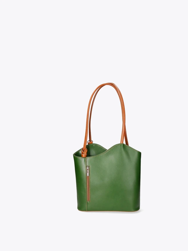 Minimalist Leather Tote Bag for Daily Use with Front Zip Pocket