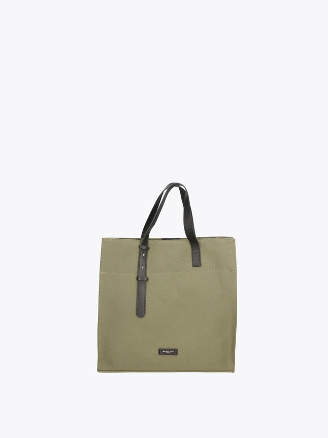 Nylon Minimalist Tote Bag for Everyday Use with Top Handles Strap Detail
