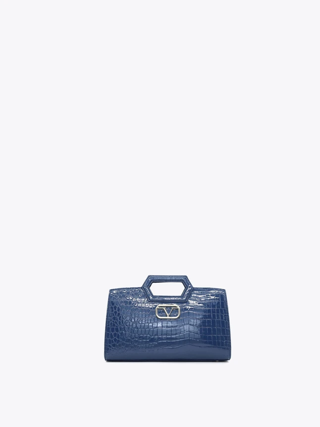 Crocodile Embossed Leather Top Handle Satchel for Everyday Use