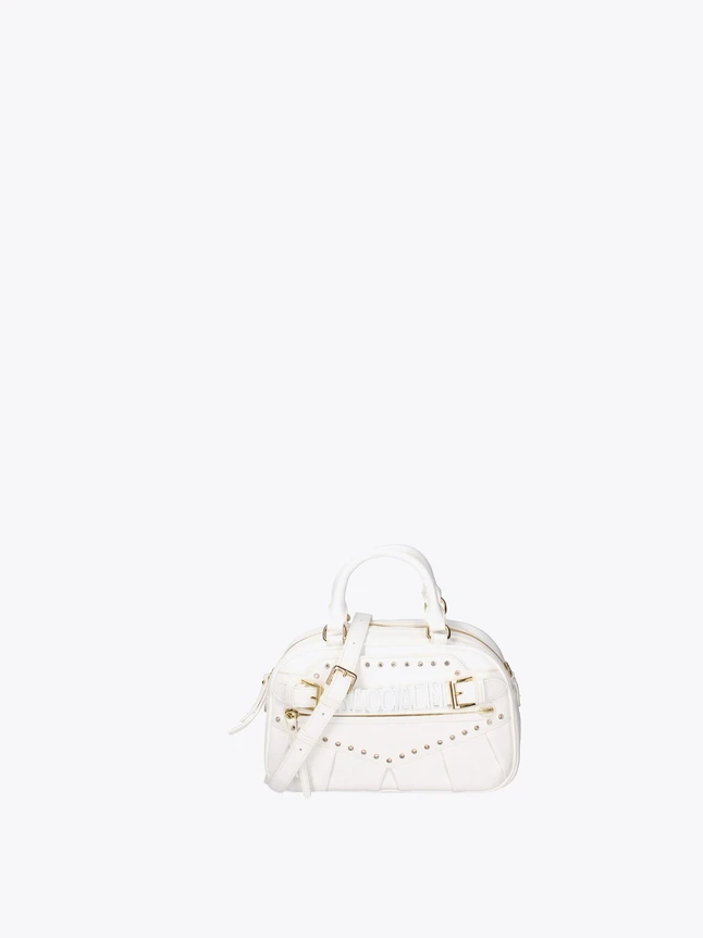 Leather Dome Satchel Bag Studded Front for Everyday Use