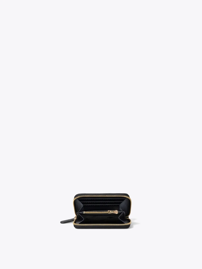 Leather Sleek Zip Around Wallet Clutch with Wrist Strap for Everyday Essentials