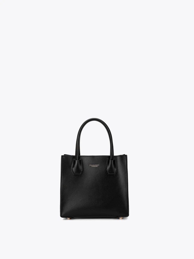 Leather Boxy Top Handle Tote Bag for Daily Office Use