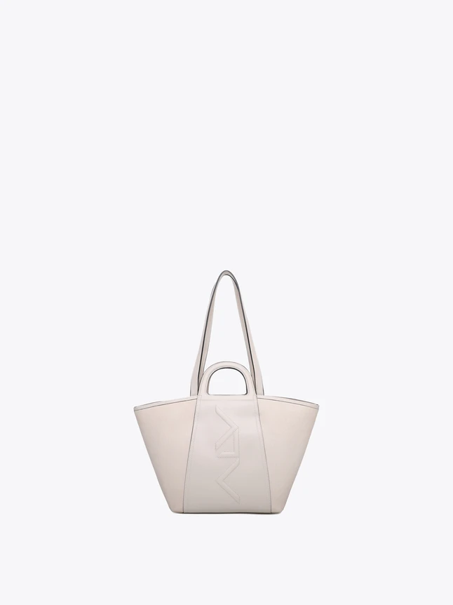 Architectural Leather Top Handle Tote Bag for Everyday Use