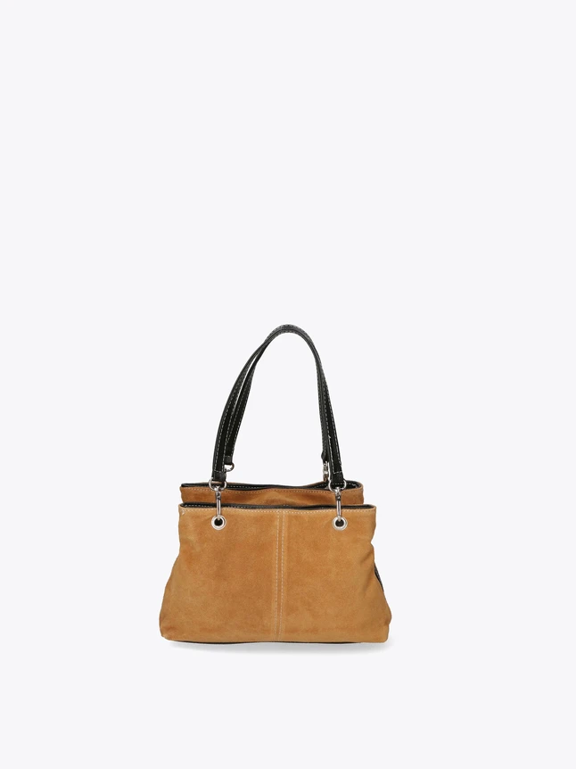 Minimalist Suede Tote Bag for Everyday Use with Dual Handles And Zipper Top