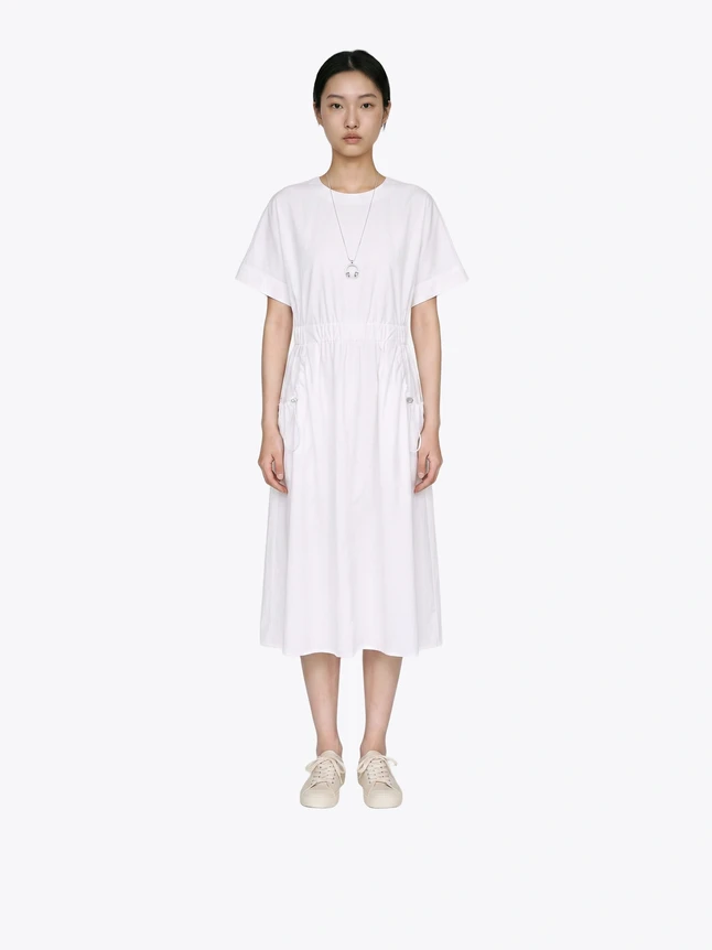 Women's Dress In Cotton For Work - Stylish Design With Soft Shape