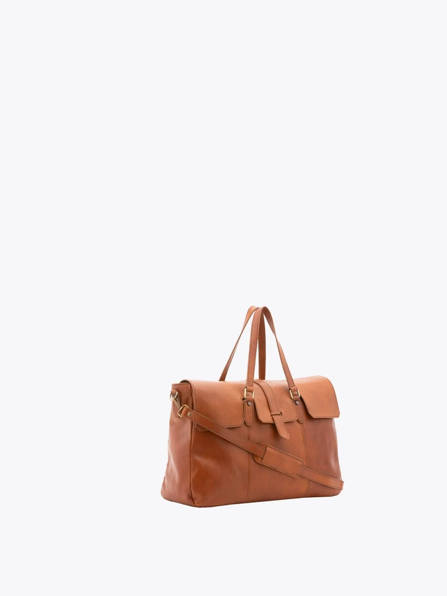 Classic Leather Satchel Bag with Top Handles Detachable Shoulder Strap for Work