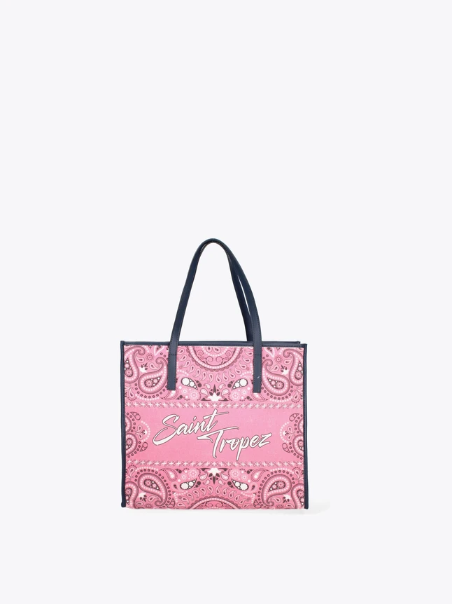 Bandana Print Canvas Tote Bag Everyday Use