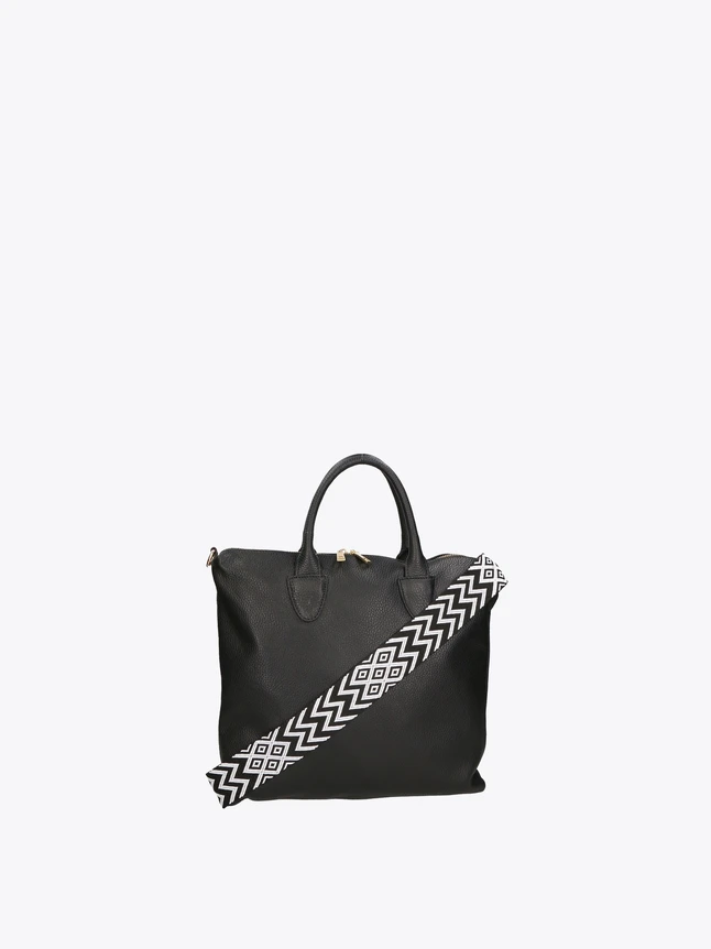 Casual Canvas Tote Bag Geometric Pattern Strap for Everyday Use