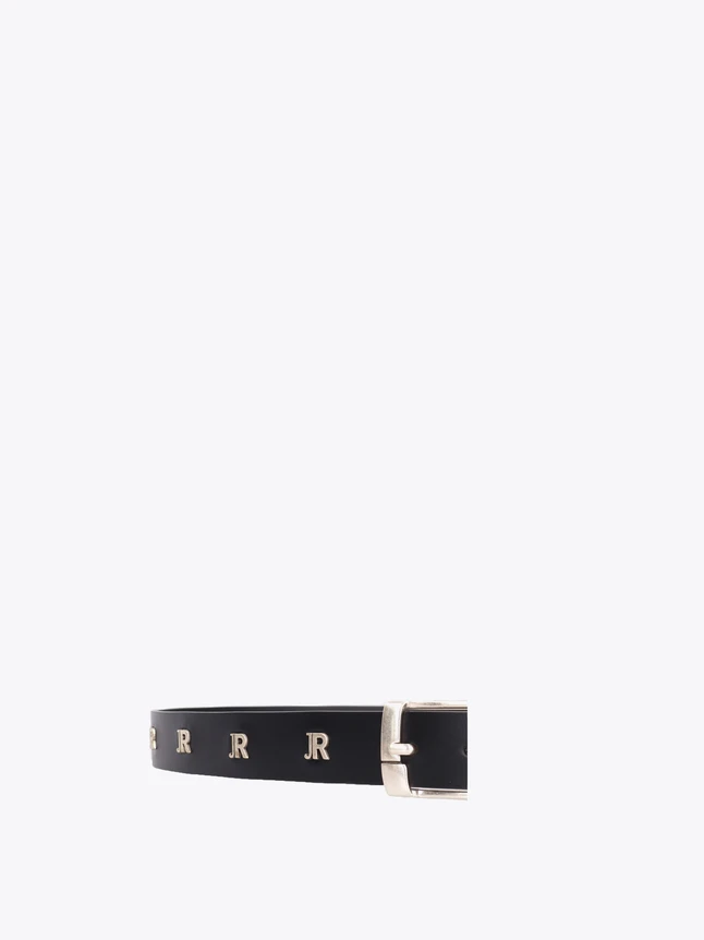 Premium Leather R Monogram Belt Statement Waist Accessory