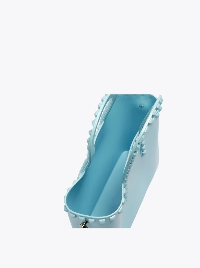 Contemporary Polymer Top Handle Handbag With Pebbled Trim Daily Chic