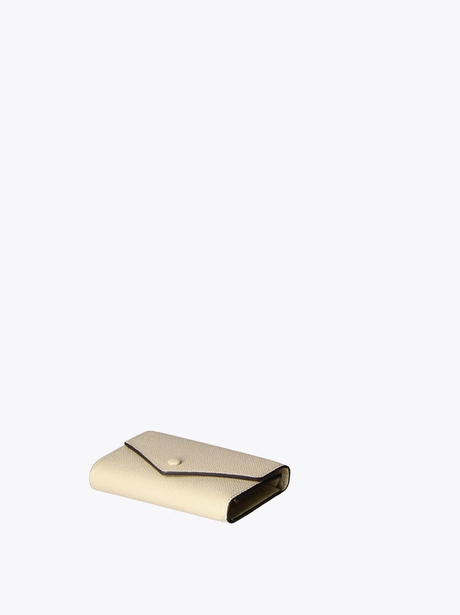 Elegant Grained Leather Envelope Wallet with Snap Closure