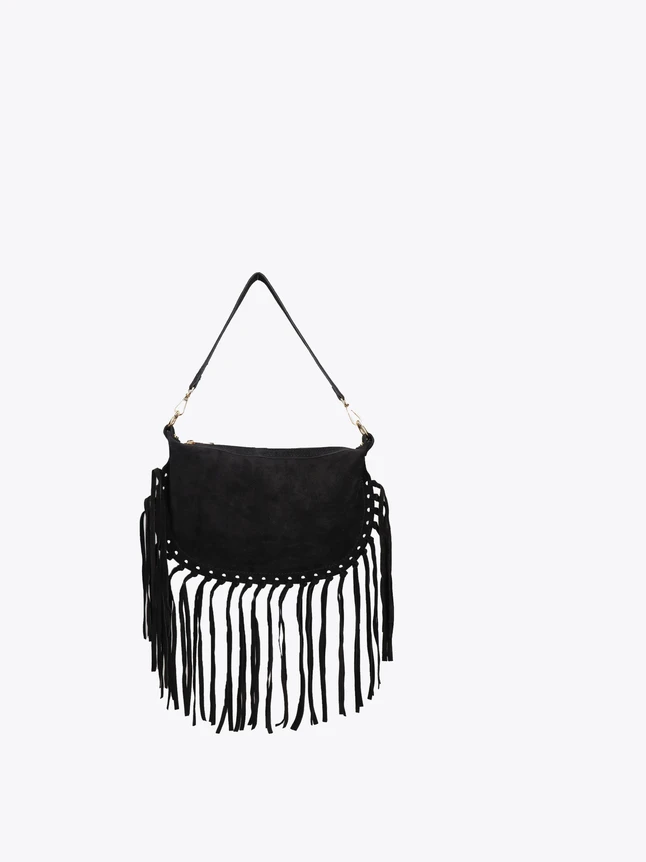 Suede Fringe Convertible Shoulder Backpack Bohemian Chic Versatile