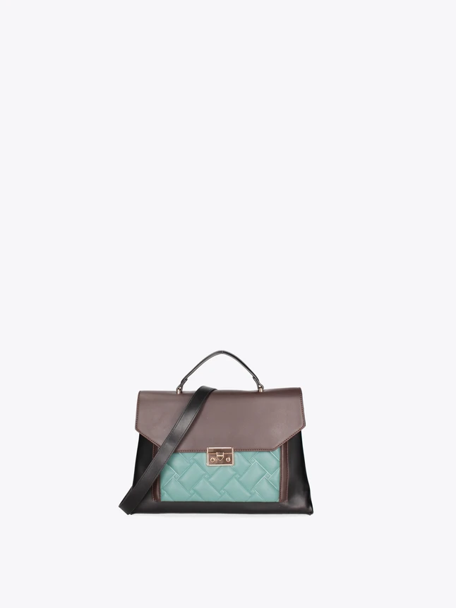 Classic Leather Quilted Front Pocket Shoulder Bag for Everyday Use