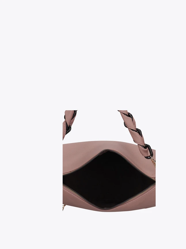 Elegant Shoulder Bag With Braided Handle Supple Finish For Versatile Daily Use