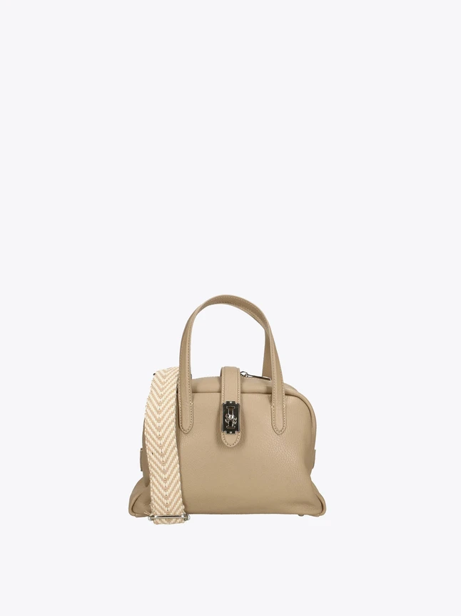 Leather Satchel Handbag With Top Handles And Crossbody Strap for Everyday