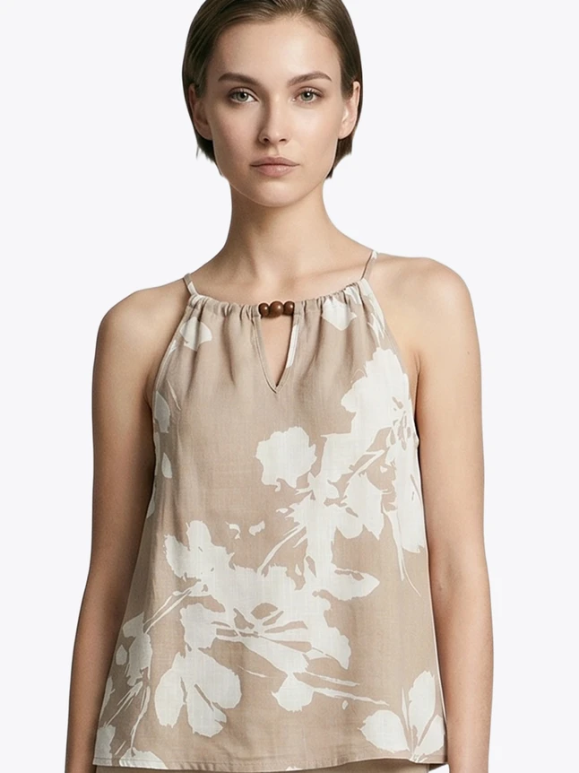 Women's Tank Top In Viscose For Travel - Chic Design With Polished Shape