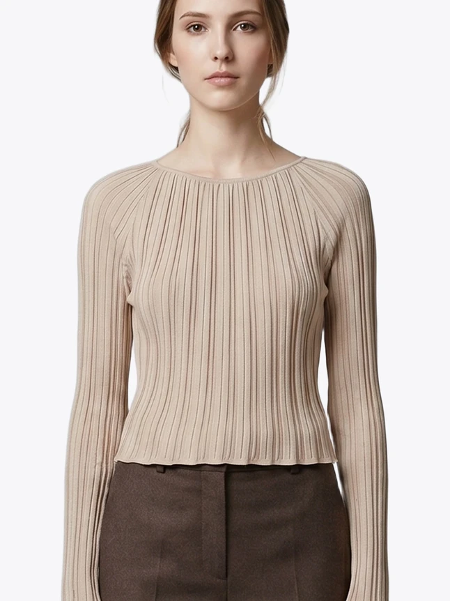 Women's Knitwear In Lyocell For Work - Versatile Design With Practical Shape